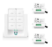 Tedeligo Kit interrupteur sans fil va et vient mini émetteur Radio Sans Fil 433 MHz interupteur sans fil 150 Mètres Plage De Contrôle 2200 Watt Commutateur sans fil Mobile (1 interrupteur 3 récepteurs