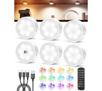 Tedmos Lumiere Detecteur de Mouvement Interieur, Spot LED Rechargeable 2400Mah RGB Magnétique Sans Fil, Lampe de Placard Eclairage Cuisine Sous Meuble pour Escalier Armoire Chambre Couloir Vitrine