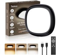 Tedmos Plafonnier Sans Fil Rechargeable USB, Lumiere Douche Etanche IP54 | Batterie 12000mAh, Télécommande, Dimmable, Lampe Plafond LED Pile avec Detecteur Mouvement pour Garage Interieur Salle Bain
