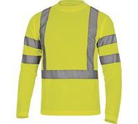 TEE SHIRT DELTA PLUS HV MANCHES LONGUES MAILLE PIQUEE 100% POLYESTER 235 G/M² JAUNE FLUO- STARJA0 34/36 (S)