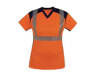 Tee-shirt femme - haute visibilité - orange fluo - XS - Bahia T2S