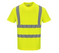 Tee shirt Haute visibilité - Portwest - MC Coton Comfort - Jaune - Mixte - Confort respirant L
