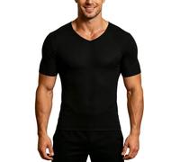 Tee-shirt sous-vêtement homme col V manches courtes/t-shirt mousse glace ajusté corps moulant respirant/tenue intérieure anti-transpirant travail bureau sport quotidien estival