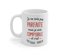 Teecustom Mug comptable humour - Je ne suis pas parfaite mais comptable - Tasse citation métier - Cadeau original collègue bureau