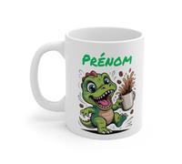 Teecustom Mug Hérisson Personnalisé - Tasse Café Mignonne et Énergique avec Prénom - Cadeau Original (Dinosaure)