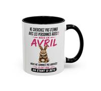 Teecustom Tasse Humour Personnes Nées en Avril - Mug Lapin Drôle Senior Retraité - Cadeau Anniversaire Homme Femme 325ml