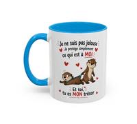 Teecustom Tasse Je Ne Suis Pas Jalouse Je Protège Simplement Ce Qui Est À Moi - Mug Couple Loutre Humour Amour 325ml