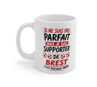 Teecustom Tasse Je Ne Suis Pas Parfait Mais Je Suis Supporter De Brest - Mug Humour Football - Cadeau Passionné de Football 325ml