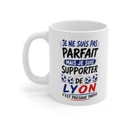 Teecustom Tasse Je Ne Suis Pas Parfait Mais Je Suis Supporter De Lyon - Mug Humour Football - Cadeau Passionné de Football 325ml