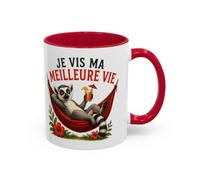 Teecustom Tasse Lémurien Homme et Femme - Mug Animal Tropical Hamac Vacances Détente - Cadeau Original Amusant 325 ml