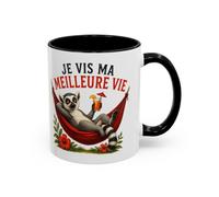 Teecustom Tasse Lémurien Homme et Femme - Mug Animal Tropical Hamac Vacances Détente - Cadeau Original Amusant 325 ml
