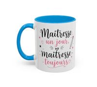 Teecustom Tasse Maîtresse Un Jour Maîtresse Toujours - Mug Remerciement Enseignante École Primaire - Cadeau Fin d’Année 325ml Noir Bleu Rouge