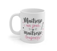 Teecustom Tasse Maîtresse Un Jour Maîtresse Toujours - Mug Remerciement Enseignante École Primaire - Cadeau Fin d’Année 325ml