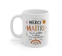 Teecustom Tasse Merci Maître - Mug Remerciement École Primaire - Cadeau Fin d’Année Enseignant Homme 325ml