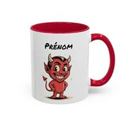 Teecustom Tasse Petit Diable Personnalisable - Mug Diablotin Humour - Cadeau Drôle Original - Céramique 325ml Noir Bleu Rouge (Rouge)