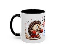 Teecustom Tasse Qui S’y Frotte S’y Pique - Mug Hérisson Boxeur Humour - Cadeau Drôle Original 325ml