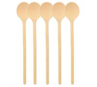 teemando® Lot de 5 cuillères de cuisson rondes en bois 20 cm