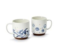 Teemando® Meno Tasse en porcelaine New Bone China, mat, avec support métallique 2 assortis, 0,4 l, H 9,9 cm, Ø 8,4 cm