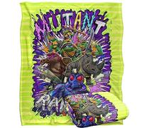 Teenage Mutant Ninja Turtles: Mutant Mayhem Turtle Vs Baddies Plaid Ultra Doux au Toucher Soyeux - 152 x 127 cm