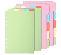 Teenitor Lot de 20 intercalaires verticaux et horizontaux A5, classeurs à anneaux colorés perforés à 6 trous
