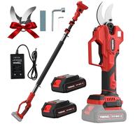 TEENO 2-en-1 Sécateur électrique avec perche télescopique, 4.0Ah Batteries | Moteur brushless 600W, Lames titane SK5, Coupe 40mm, 3 vitesses, Écran LCD , Perche 4 sections