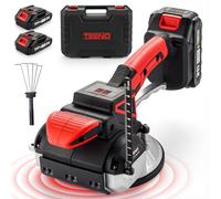TEENO 2 en 1 Ventouse Vibrante Carrelage Sans Fil,Ventouse Carrelage Electrique avec 2x2Ah Batteries,9 Vitesses,500 kg Aspiration,12000RPM Vibration,145mm Ventouse+Échelle+Râteau,pour Carreaux & Verre