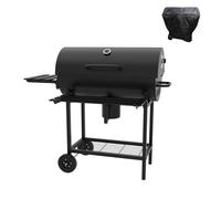 TEENO Barbecue Charbon de Bois,Grille Barbecue,avec Grille de Cuisson XXL Grande Taille,Gants Anti-BrûLures, ThermomèTre,Tiroir à Cendres, éVent RéGlable((with Cloth Cover)