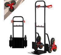 TEENO Chariot Diable Pliable, Chariot de Transport de Bagages,Châssis métallique Robuste,Roues à Bande de roulement Souple,Hauteur réglable 80-112cm