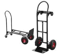 TEENO chariot pliable 2en1, 350kg, métal, poignée caoutchouc, roues antidérapantes