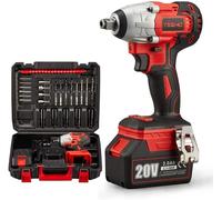 TEENO hoc sans fil 320 Nm, sans balais avec batterie 3,0 Ah, 25 accessoires(1 batterie)