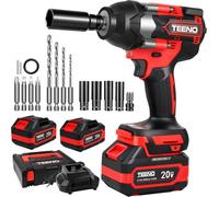 TEENO hoc Sans Fil 700 Nm 1/2", 20V Brushless avec 2 Batteries 4000mAh, 4 Douilles (17/19/20/21mm), Tête Pivotante 180° & 90°, Chargeur Rapide