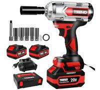 TEENO hocs 1/2" Brushless 1000 N·m - Rotation Enclume 180° & Tête 90°, 2x Batteries 4.0Ah + Mallette & Boîte, Douilles 17/19/21/22/24mm & Prolongateur - Voiture, Camionnette, Tondeuse