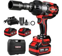 TEENO hocs Sans Fil Brushless 3/4" - 1600N·m 3/4", 2x Batteries 4.0Ah + Coffret Rigide, Adaptateur 3/4"-1/2", Douille 34mm, Camionnette