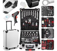 TEENO Coffret à Outils 1000 Pièces Professionnel - Valise Roulante Aluminium avec Poignée