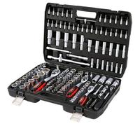 TEENO Coffret de douille et embouts Mallette à Outils, Cliquet 1/2-inch et 1/4-inch,3/8-inch (72 Dents) - 172 pcs