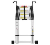 TEENO Échelle télescopique 5M en aluminium avec barre et accoudoirs amovibles