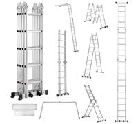 TEENO Échelle télescopique 7 en 1, Échelle Transformable 5.8 m, 2 marches épaisses