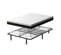 TEENO Ensemble 140x190 cm Matelas double en mousse de 17 cm + sommier à lattes