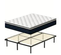 TEENO Ensemble 140x190cm Matelas à ressorts +Sommier à Lattes sur Pieds