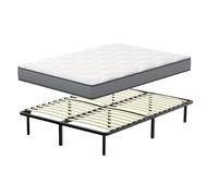 TEENO Ensemble Matelas à ressorts +Sommier à Lattes sur Pieds 160x200cm