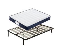 TEENO Ensemble Matelas à ressorts + Sommier avec lattes larges 140x190cm