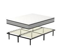 TEENO Ensemble Matelas en mousse + Sommier à Lattes 160x200cm, Epaisseur du Matelas 22cm