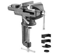 TEENO Etau d'établi 70mm, étau réglable avec base pivotante à 360°, acier moulé