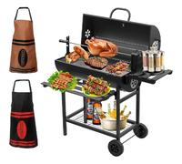 TEENO Grand camion barbecue, charbon de bois, équipé d'une rôtissoire et d'un tablier