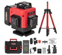 TEENO laser rotatif 4x360° 4D 16 lignes vertes, 2 batteries 4800mAh, écran LCD