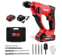 TEENO Marteau Perforateur Sans Fil 20V, Φ14MM Dans le Béton, 1000 tr/min, Mandrin SDS Plus, 1.2J,Lampe de travail à LED avec 1 Batteries 2.0Ah et 1 Chargeur
