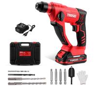 TEENO Marteau perforateur sans fil 20V SDS-Plus, F14 mm, pour béton, 1000 tr/min, éclairage