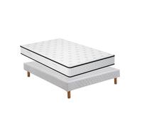 TEENO-Matelas en Mousse+Dewinner Sommier volige,4 Pieds et 26 Lattes