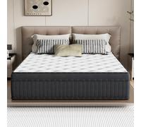 TEENO Matelas Hybride 120x190x25cm Ferme - Mousse à mémoire de Forme - Ressorts ensachés - Noir