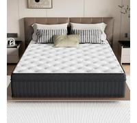 TEENO Matelas Hybride 140x190x25cm Ferme - Mousse à mémoire de Forme - Ressorts ensachés - Noir